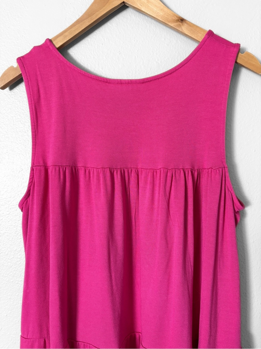 Anthropologie Saturday Sunday Magenta Tiered Tank Dress Dopamine Dressing Size L - Picture 9 of 12